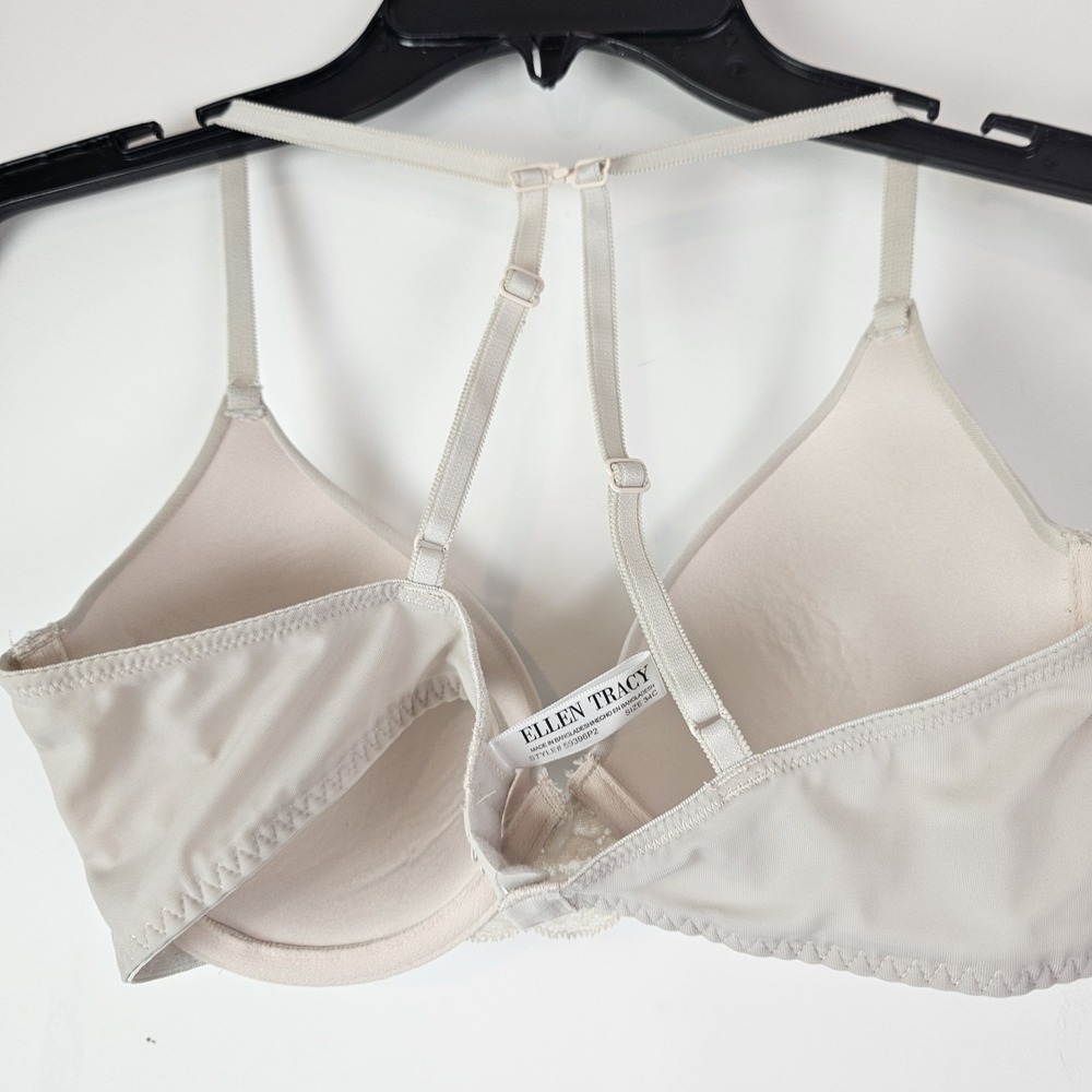 Ellen Tracy Bra 34C T-Shirt Bra Beige Nude Underwire Full Convertible Racerback - Picture 5 of 5